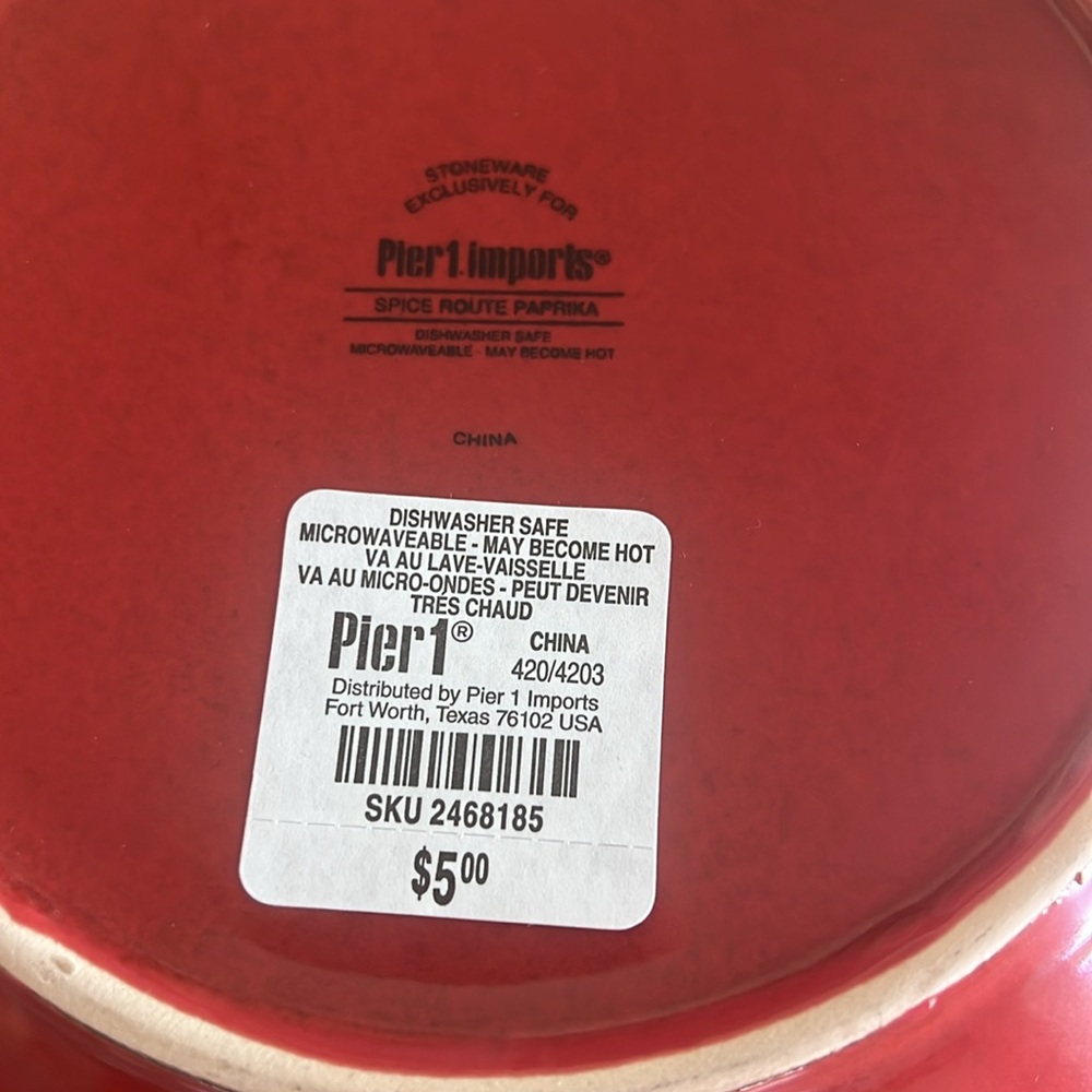 Pier 1 8.5" Salad Plates Spice Route Paprika NWT Retired Set of 2 - Picture 5 of 7